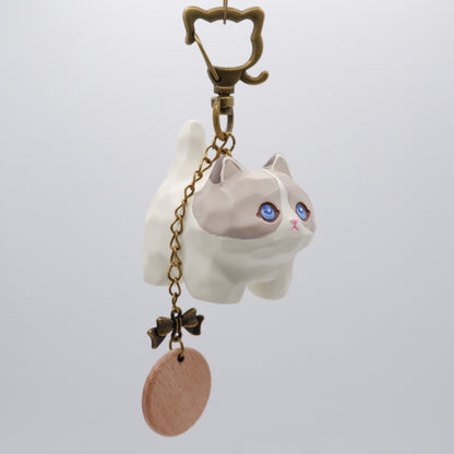 Tail Held High - Resin Keychain with Personalised Wooden Name Tag