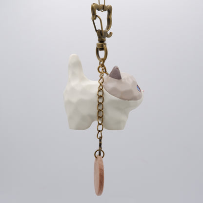 Tail Held High - Resin Keychain with Personalised Wooden Name Tag