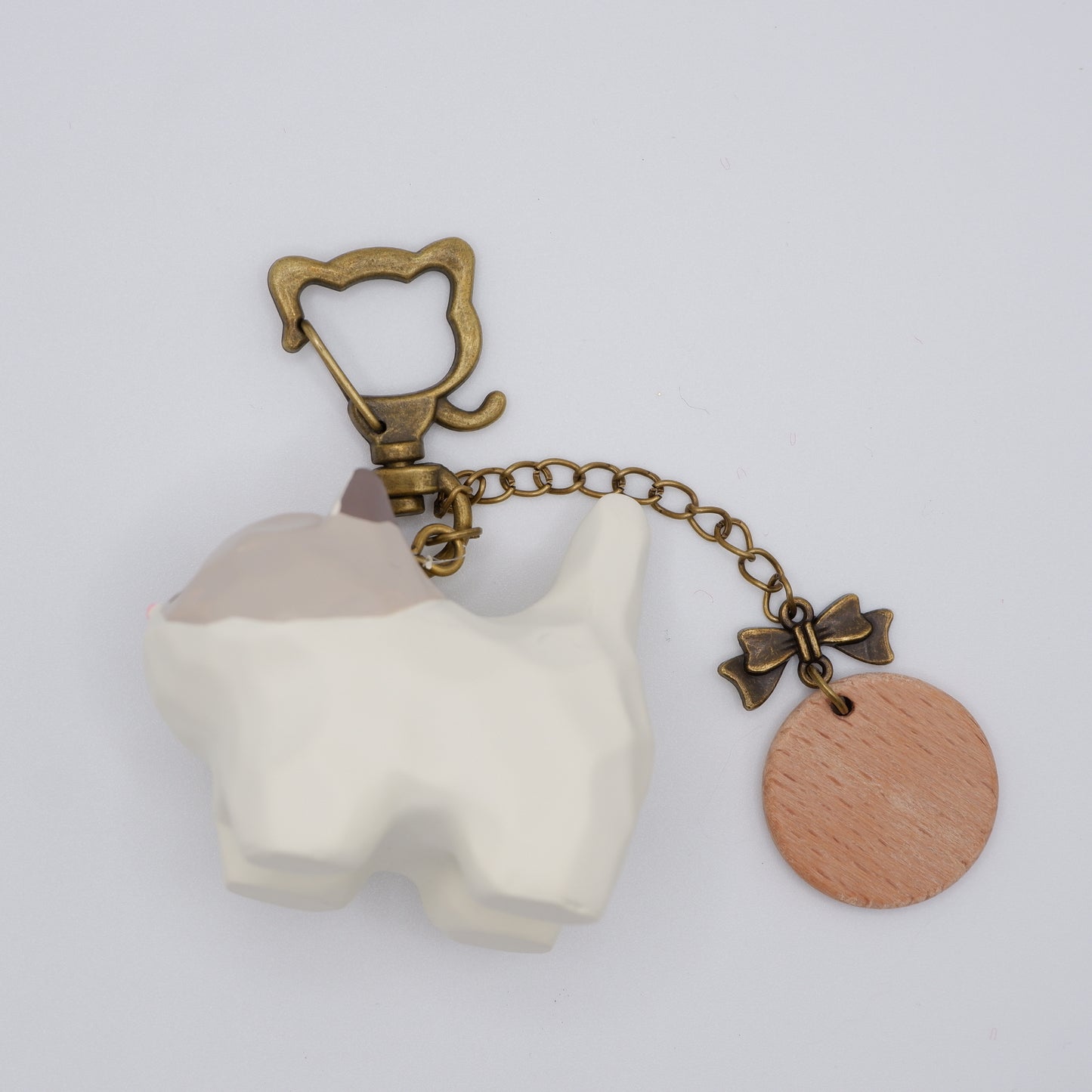 Tail Held High - Resin Keychain with Personalised Wooden Name Tag