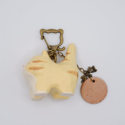 Tail Held High - Resin Keychain with Personalised Wooden Name Tag