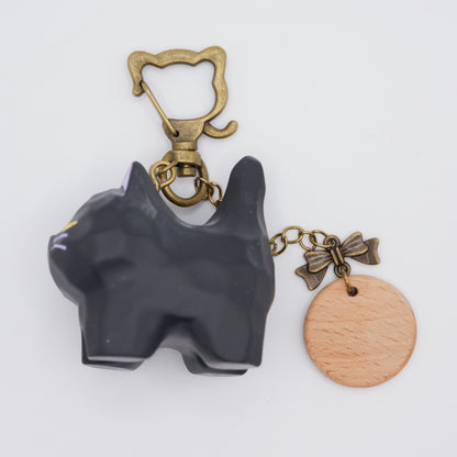 Tail Held High - Resin Keychain with Personalised Wooden Name Tag