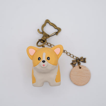 Paws on Parade - Resin Keychain with Personalised Wooden Name Tag
