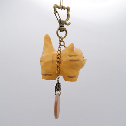 Tail Held High - Resin Keychain with Personalised Wooden Name Tag