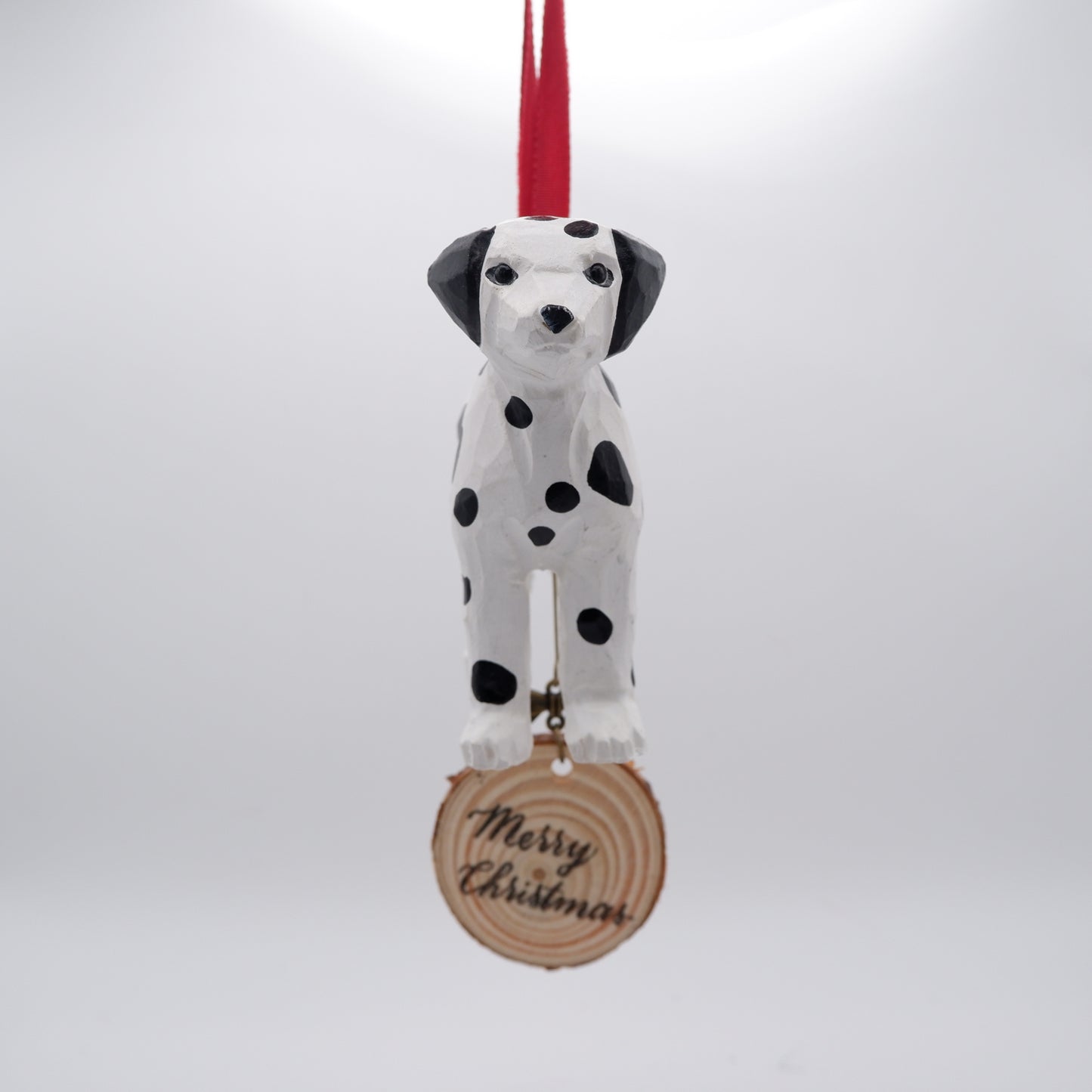 The Spotted Friend - Hand Carved Wooden Ornament with Personalised Wooden Name Tag