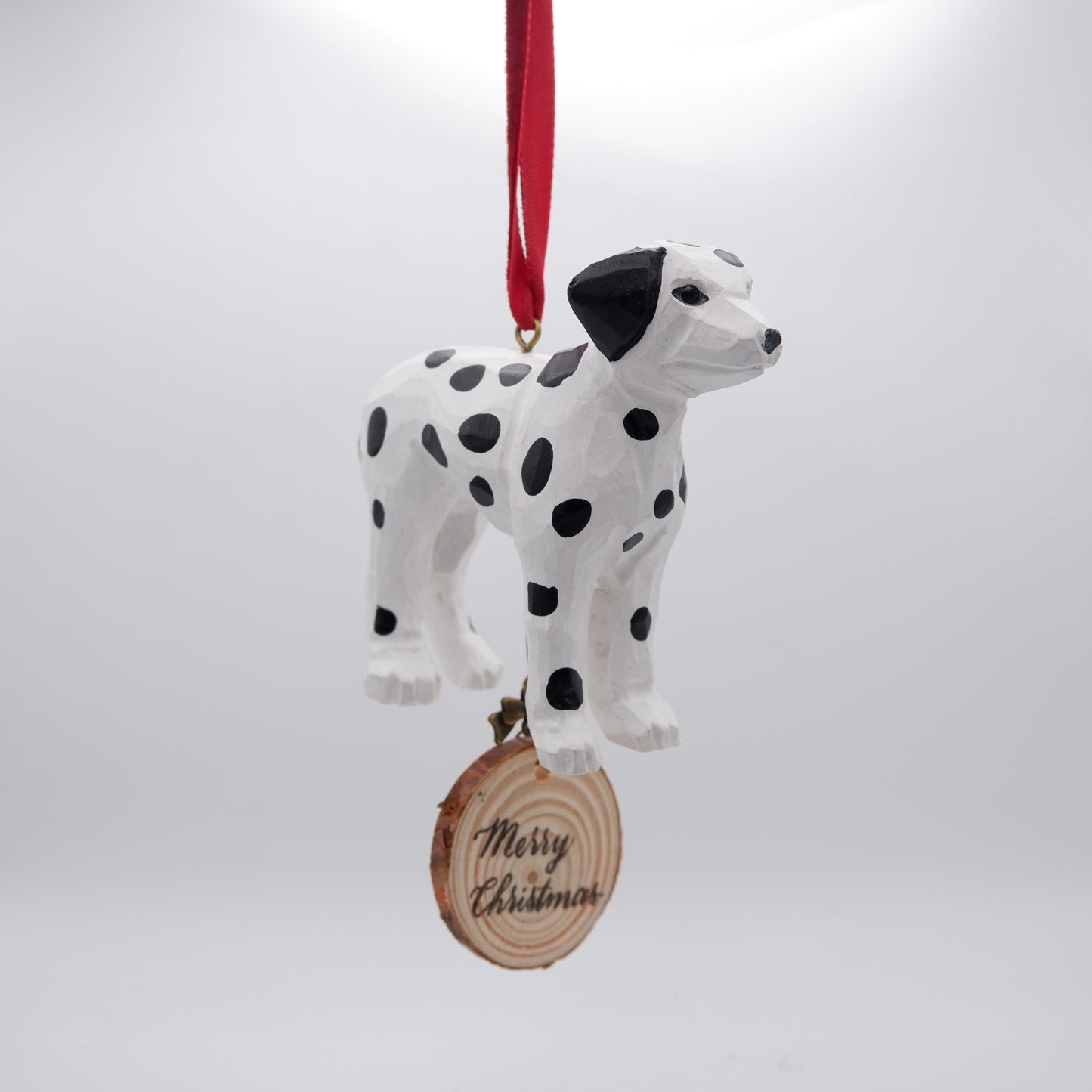 The Spotted Friend - Hand Carved Wooden Ornament with Personalised Wooden Name Tag