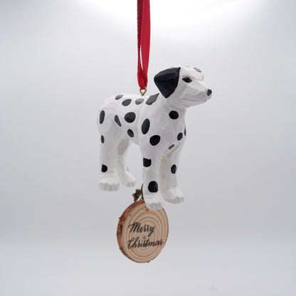 The Spotted Friend - Hand Carved Wooden Ornament with Personalised Wooden Name Tag
