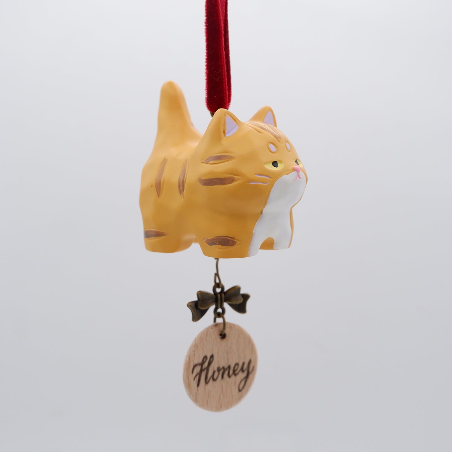 Tail Held High - Resin Ornament with Personalised Wooden Name Tag