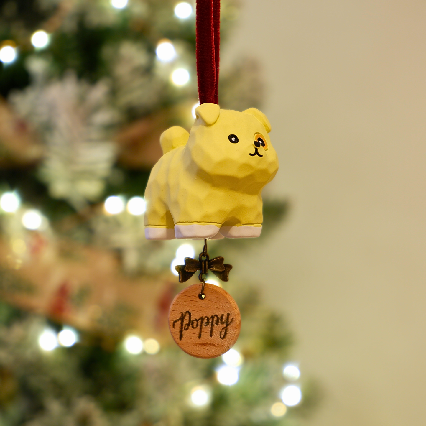 Paws on Parade - Resin Ornament with Personalised Wooden Name Tag