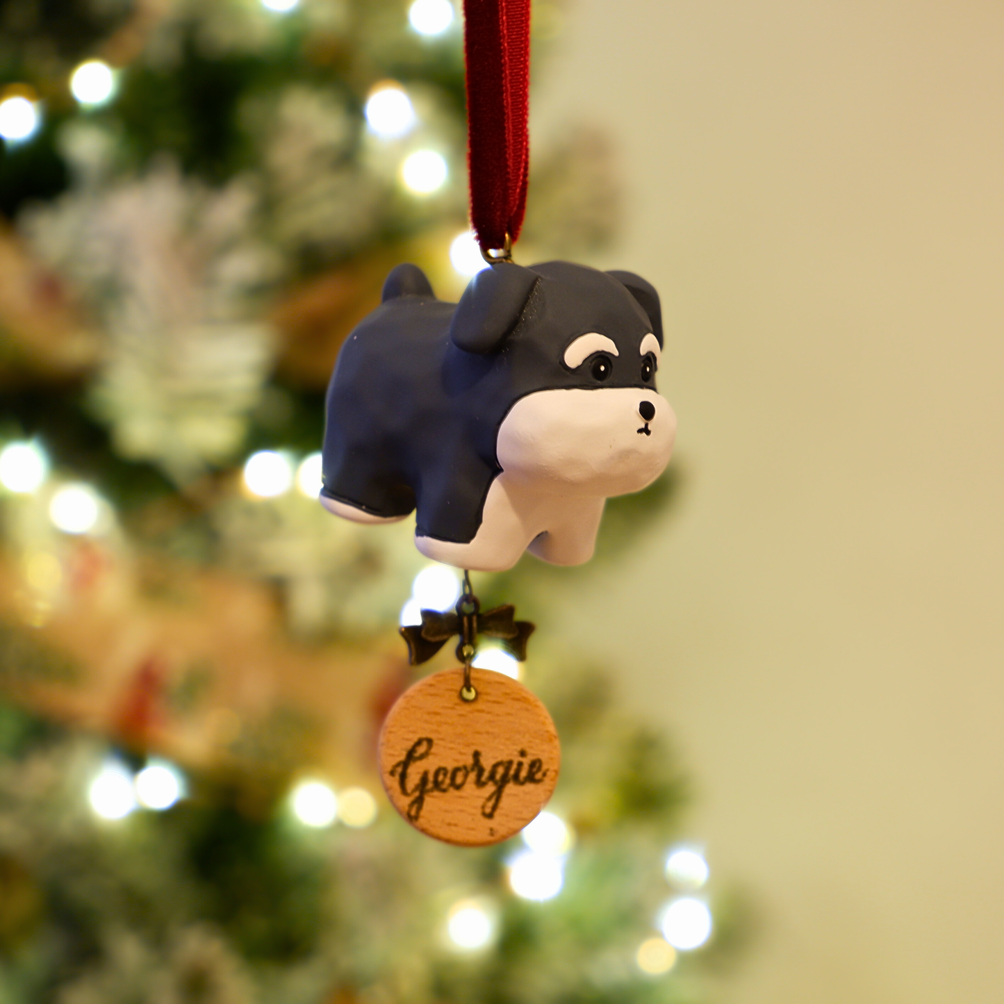 Paws on Parade - Resin Ornament with Personalised Wooden Name Tag