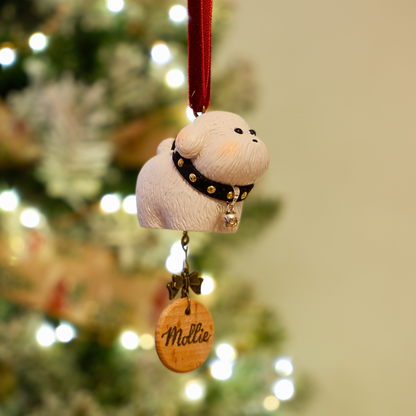 Jingle Along - Resin Ornament with Personalised Wooden Name Tag