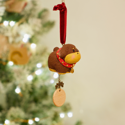 Jingle Along - Resin Ornament with Personalised Wooden Name Tag