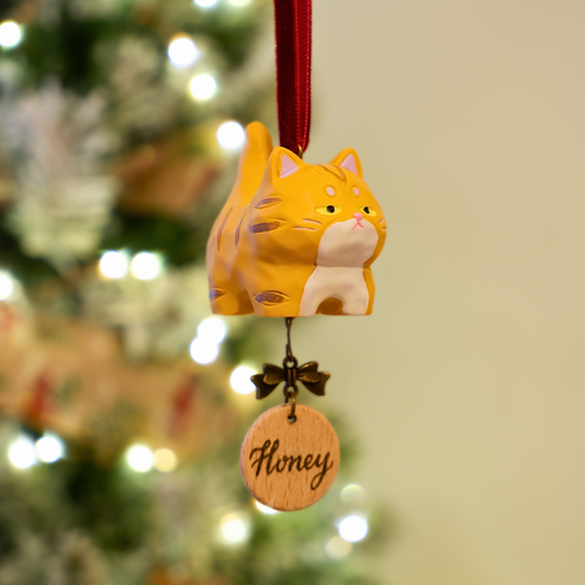 Tail Held High - Resin Ornament with Personalised Wooden Name Tag