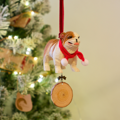 The Little Guardian - Hand Carved Wooden Ornament with Personalised Wooden Name Tag