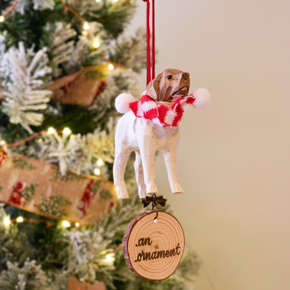 The Woodland Scout - Hand Carved Wooden Ornament with Personalised Wooden Name Tag