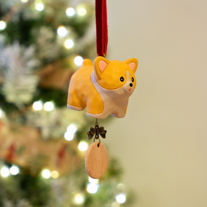 Paws on Parade - Resin Ornament with Personalised Wooden Name Tag