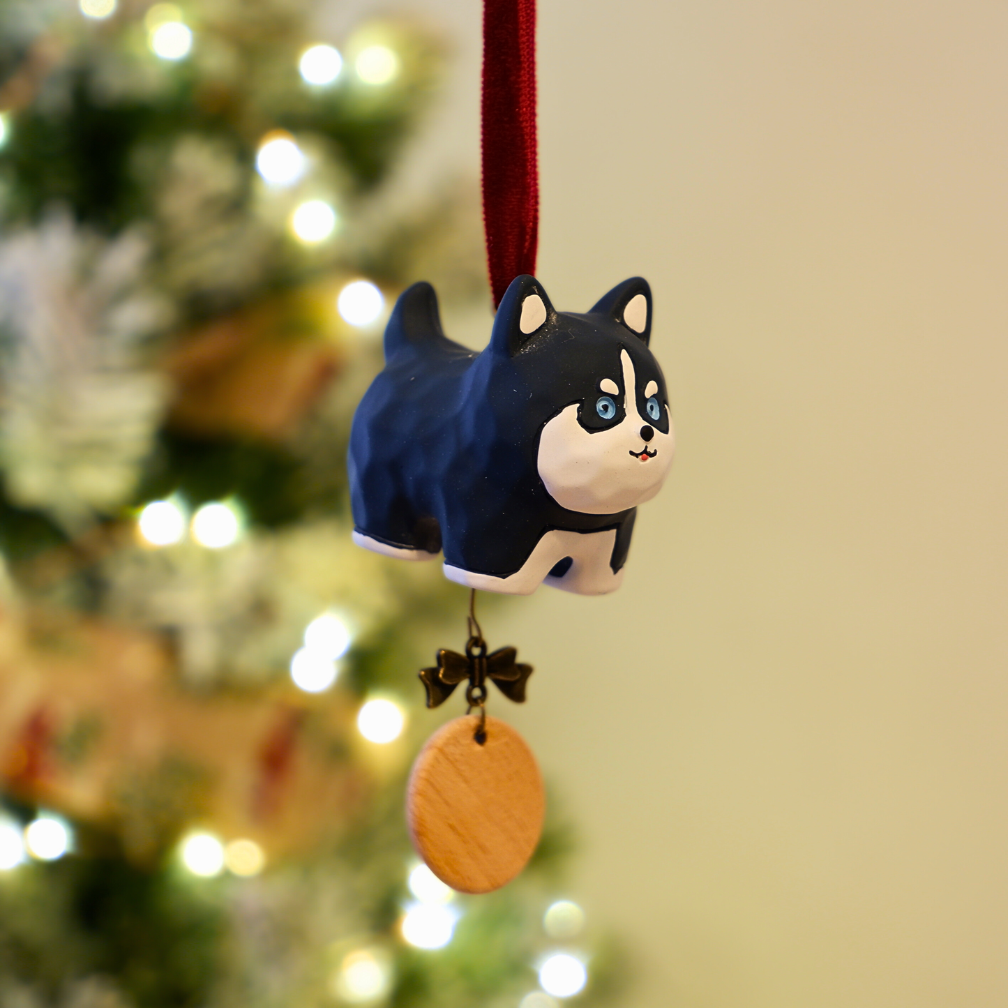 Paws on Parade - Resin Ornament with Personalised Wooden Name Tag