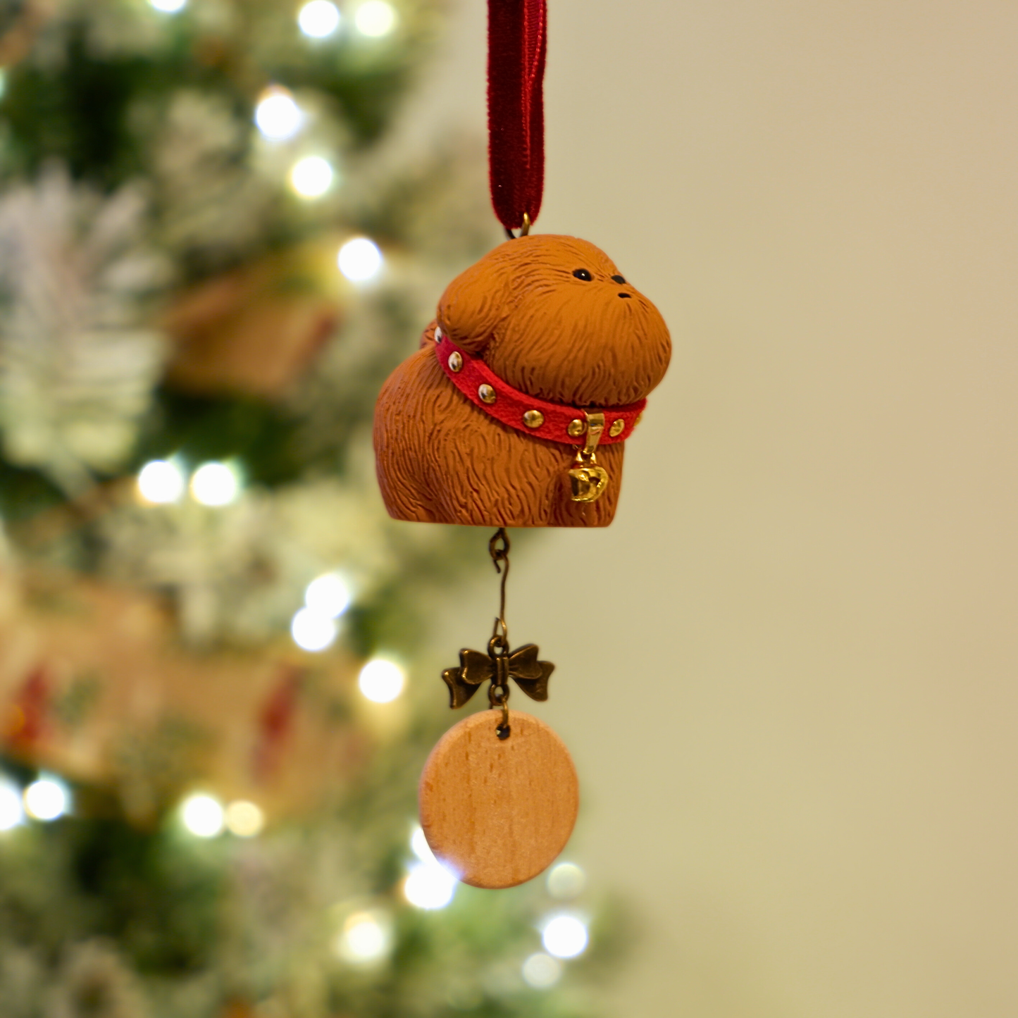 Jingle Along - Resin Ornament with Personalised Wooden Name Tag