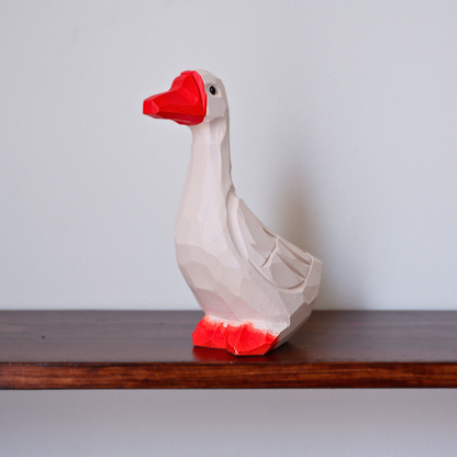 The Garrulous Observer - Hand Carved Wooden Figure