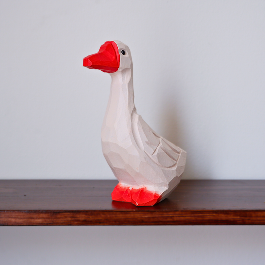 The Garrulous Observer - Hand Carved Wooden Figure