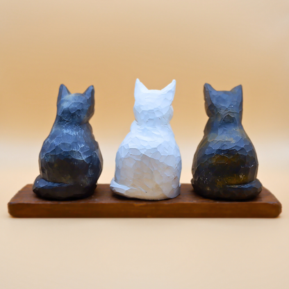 Custom Wooden Cat Figurine – Hand-Carved From Your Photo